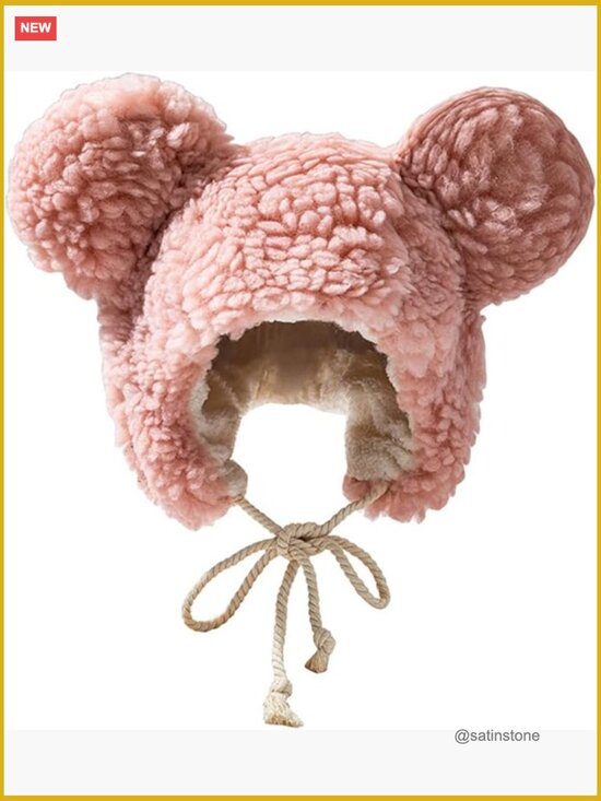 Fuzzy Bear Hat Fluffy Faux Fur Animal Critter Cap Ushanka Beanie with Ear Flaps main image 6